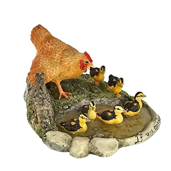 Lowell Davis If You Can't Beat Em Join Em Figurine Chicken Hen Ducklings - Picture 4 of 10